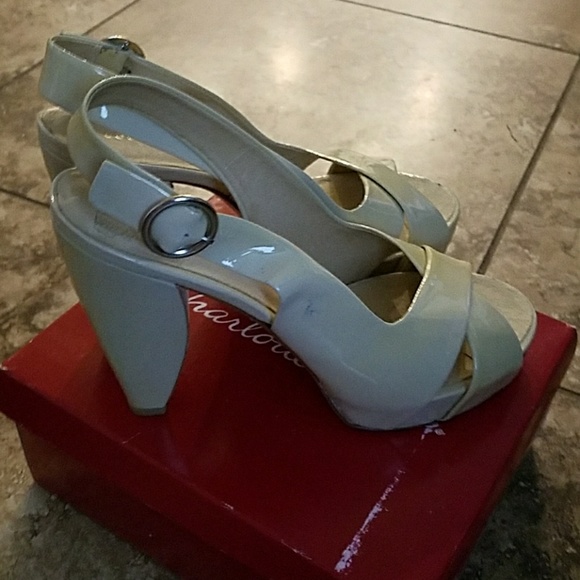 Like new, chunky heel sling strap heels. - Picture 2 of 4